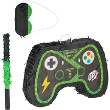 Relaxdays Piñata Set 3-TLG. Controller mit Stab und Maske 28 cm x 42 cm Bunt