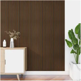 [neu.holz] 3D-Wandpaneel Bronckhorst braun 6 St. 195 x 31,5 cm