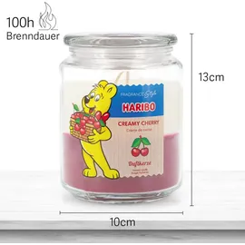 HARIBO Creamy Cherry Duftkerze 510 g rosa-weiß