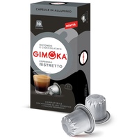 Gimoka - Kompatibel Für Nespresso - Aluminiumkapseln - 100 Kapsel - Geschmack RISTRETTO - Intensität 11 - Made In Italy