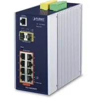 Planet IGS-10020HPT Industrial Railmount Gigabit Managed Switch, 8x RJ-45,