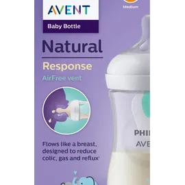 Philips Avent Natural Response AirFree SCY673/81 Babyflasche 3-6 m Elephant 260 ml