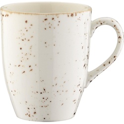 Bonna Teeglas Grain, Porzellan, Bockbecher Kaffeebecher Kaffeetasse 8.2×11.4cm 330ml Porzellan creme-weiß 1 Stück