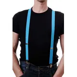 DRESS ME UP - Halloween Karneval Hosenträger Suspenders Blau Hellblau W-068B-Blue - **Erwachsene**