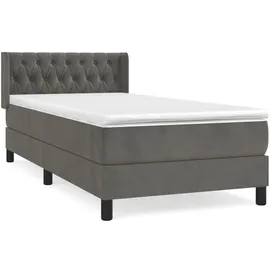 vidaXL Boxspringbett 100 x 200 cm Dunkelgrau