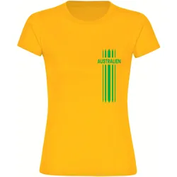 multifanshop Damen T-Shirt - Australien - Streifen - Druck grün - Frauen