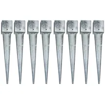 Estexo Einschlagbodenhülse Einschlaghülsen Erdanker 8x 121x121x750 mm Vierkant
