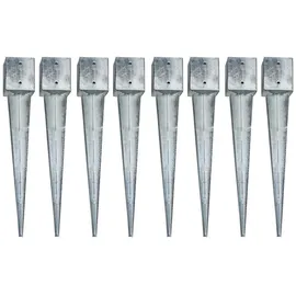 Estexo Einschlagbodenhülse Einschlaghülsen Erdanker 8x 121x121x750 mm Vierkant
