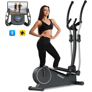 TODO 2 in 1 Crosstrainer für Zuhause mit App, Ultraleiser Magnetischer Ellipsentrainer mit 32 Widerstandsstufen, Pulssensor, Handy-und Flaschenhalter, LCD Monitor, Aerobic Elliptical Stepper
