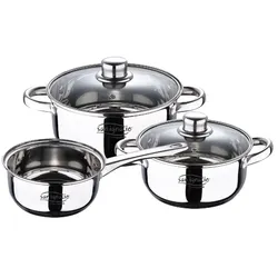 San Ignacio - Cassel 16/18/20 cm Kochgeschirr-Set aus Edelstahl, geeignet für Induktion