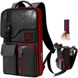 Schlanker & Erweiterbarer Laptop Rucksack 15,6 Zoll Business Rucksack mit USB, Anti Diebstahl Reisen Rucksack für Wasserdichte Notebook Tagesrucksack Schulrucksack Herren Damen, Schwarz Rot