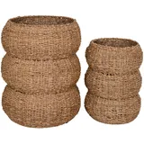 House Nordic Aufbewahrungskorb Sarbas rund 35 x 35 x 45 cm beige