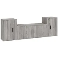 VidaXL 3-tlg. TV-Schrank-Set Grau Sonoma Holzwerkstoff - Grau