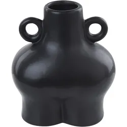 Blumenvase Abstrakt NAFPLIO handgefertigt Dolomit 32 cm Schwarz