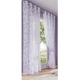 OTTO home Gardine OTTO HOME "Tanaro" Gr. 2, weiß, B:140cm H:175cm, Voile, Polyester, Gardinen, Gardine, 2-er Set, mit Schlingen-Motiv bedruckt, Polyester