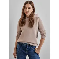 STREET ONE Hoodie STREET ONE Gr. 38, beige (light mocha beige) Damen Sweatshirts mit Tunnelzug am Saum