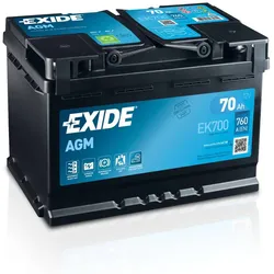 Exide EK700 Start-Stop AGM 12V 70Ah 760A Autobatterie