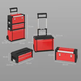 Homcom Werkstattwagen inkl. Koffer Werkzeugwagen leer, mit 3 modularen Einheiten,