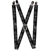 Buckle-Down Unisex-Erwachsene Suspender-Skulls Strumpfhalter, Mehrfarbig, Einheitsgröße - Einheitsgröße