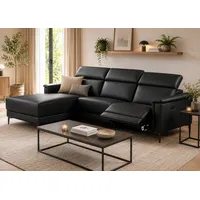 OTTO home Ecksofa LUND, L-Form, 261cm, man. o. elektr. Relaxfunktion (mit USB-A), und Kopfteilverstellung schwarz