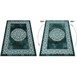 OTTO home Teppich OTTO HOME "Dafna" Gr. 6, dunkelgrün, B:200cm H:9mm L:300cm, Kunstfaser, Teppiche, Teppich, Orient-Optik, Vintage Design, Kurzflor, pflegeleicht, dezenter Glanz