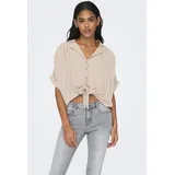 Only ONLPAULA LIFE S/S TIE SHIRT Viskose Beige XL