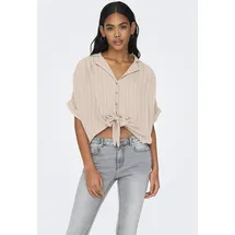 Only ONLPAULA LIFE S/S TIE SHIRT Viskose Beige XL