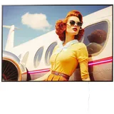 Kare Gerahmtes Bild LED Jetset Lean Lady, 120x80cm