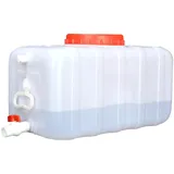 JCPSH Weißer Wasserkanister Wassertank Mit Großem Fassungsvermögen, 25L/30L/50L/75L/100L/200L Verdickter Horizontaler Wasserbehälter Lebensmittelechter Kunststoffeimer Mit Deckel Und Ventil(Size:25L)