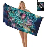 JINGTOPS XXL Strandtuch Mit Netzbeutel - Sandfreies & Schnelltrocknendes Microfaser Handtuch (180x80cm) | Leichtes Reisehandtuch | Saunatuch | Premium Strandhandtuch Groß