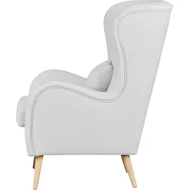 Home Affaire Sessel HOME AFFAIRE "Salla auch in Fellimitat und Feincord, viele Bezugsarten, Ohrensessel", grau (hellgrau), H:118cm T:94cm, Struktur (100% Polyester), Sessel, Sessel, wahlweise mit oder ohne Hocker; großer Sessel: Maße B/T/H: 78/94/118cm