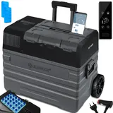 Kesser KESSER® Kompressor Kühlbox elektrisch Gefrierbox, Mit APP-Steuerung USB-Anschluss 12/24 V 230V, +Teleskopstange Räder Kühlschrank Kühlung bis -20 °C für Auto, Lkw, Boot, Reisemobil, Camping