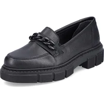 Rieker Slipper M3861, Frauen Slip On,lose Einlage,Slip-ons,freitzeitschuhe,offener,einschlupf,Slipper,Slides,schwarz (01),36 EU / 3.5 UK