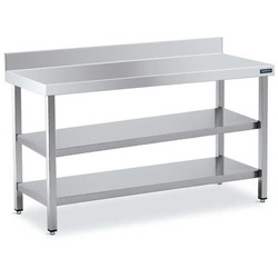 Edelstahl-Wandtisch 2 Einlegeböden 150x60