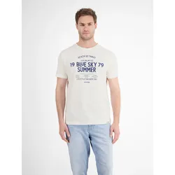 Herren T-Shirt mit Brustprint - Broken White - XXXL