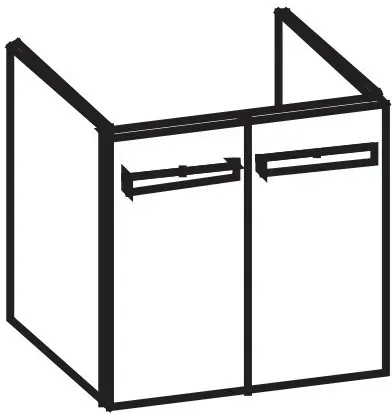 Artiqua 414 Waschtischunterschrank für Subway 613660, 613661, 613662 Stahlgrau, 414-WU2T-V13-7142-88 414-WU2T-V13-7142-88