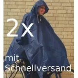 Gravidus Regenponcho 2x Regencape Regenponcho Regenschutz Fahrrad blau unisex