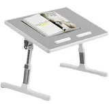 Laptoptisch fürs Bett, Laptoptisch Einstellbare Höhe, Laptoptisch mit klappbare Beine, Klappbarer Lapdesk für Sofa Couch Boden Arbeiten Studieren Lesen Schreiben Essen, 52 X 30cm (Grau)