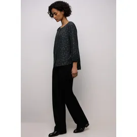STREET ONE Langarmbluse mit Folienprint Schwarz 34