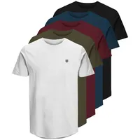 JACK & JONES Herren Jprblabrody TEE CREW NECK 5PK MP T Shirt, Navy Blazer, L EU
