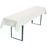 REDBEST Tischdecke Biertisch Tischdecke "Seattle", Baumwolle Uni weiß 90 cm x 260 cm