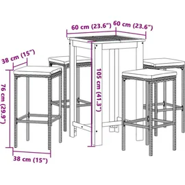 vidaXL Gartenbar-Set 5-tlg. Braun