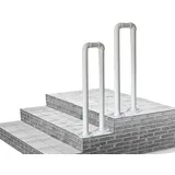 Weiße Handläufe für 1 Stufe, Treppengeländer aus Metall, Gartentreppe, Handlauf, Geländer für Veranda, Garten, Terrassendielen, Handläufe für drinnen und draußen – komplettes Set ( Size : 65cm(2.1ft)