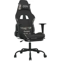 vidaXL Gaming-Stuhl mit Fußstütze schwarz/tarnfarben stoff