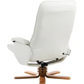 Beliani Massagesessel RELAXPRO Kunstleder 68 x 98 x 68 cm Cremeweiß mit Fußstütze und Heizfunktion
