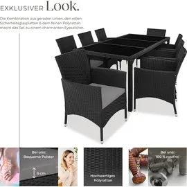 Tectake Rattan Sitzgruppe 8-tlg. Schwarz