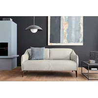 2,5-Sitzer W.SCHILLIG "sally", weiß (weiß z59), B:174cm H:78cm T:84cm, Longlife Xtra-Leder Z59: Glattleder mit modischer Prägung. Hautstärke 0, 9 - 1, 1 mm., Sofas, mit Metall-Winkelfüßen in Bronze pulverbeschichtet, Breite 174 cm