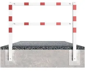 Schake Wegesperren 2,00m + Knieholm, weiß, beschichtet, + rot reflektierenden Leuchtstreifen