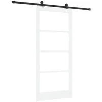 vidaXL Schiebetür ORKDAL Weiß und Schwarz 93 x 202 cm 3332036