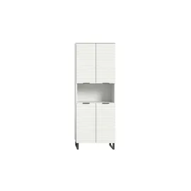 xonox.home Riff Hochschrank 70 x 193 cm Weiß/Schwarz Metall